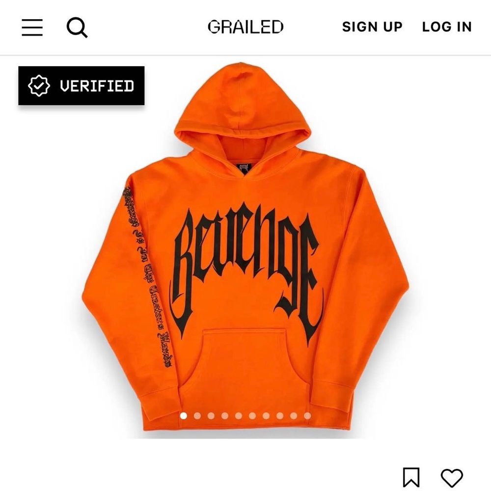 Revenge x Trippie Redd Arch Smoking Hoodie Orange